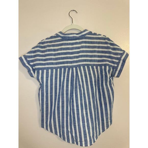 Madewell Womens Cotton Cropped Short Sleeve Button Down Coastal Capsule Small - Picture 4 of 8